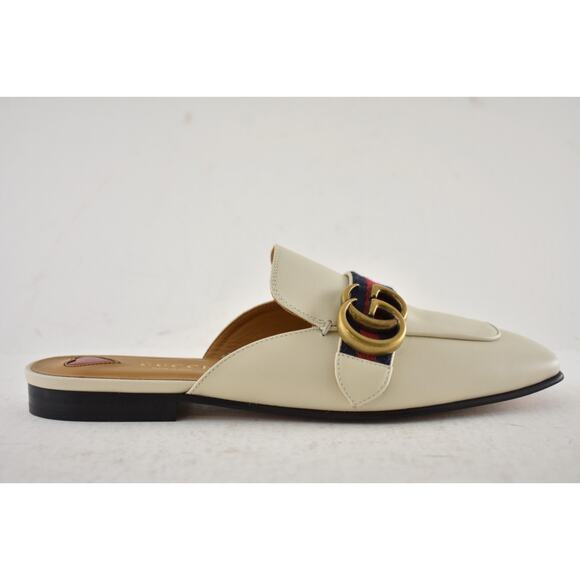 Gucci Peyton Mystic White Gold GG Slide Loafer Mule Slipper Backless Flats 36.5 - Picture 2 of 14